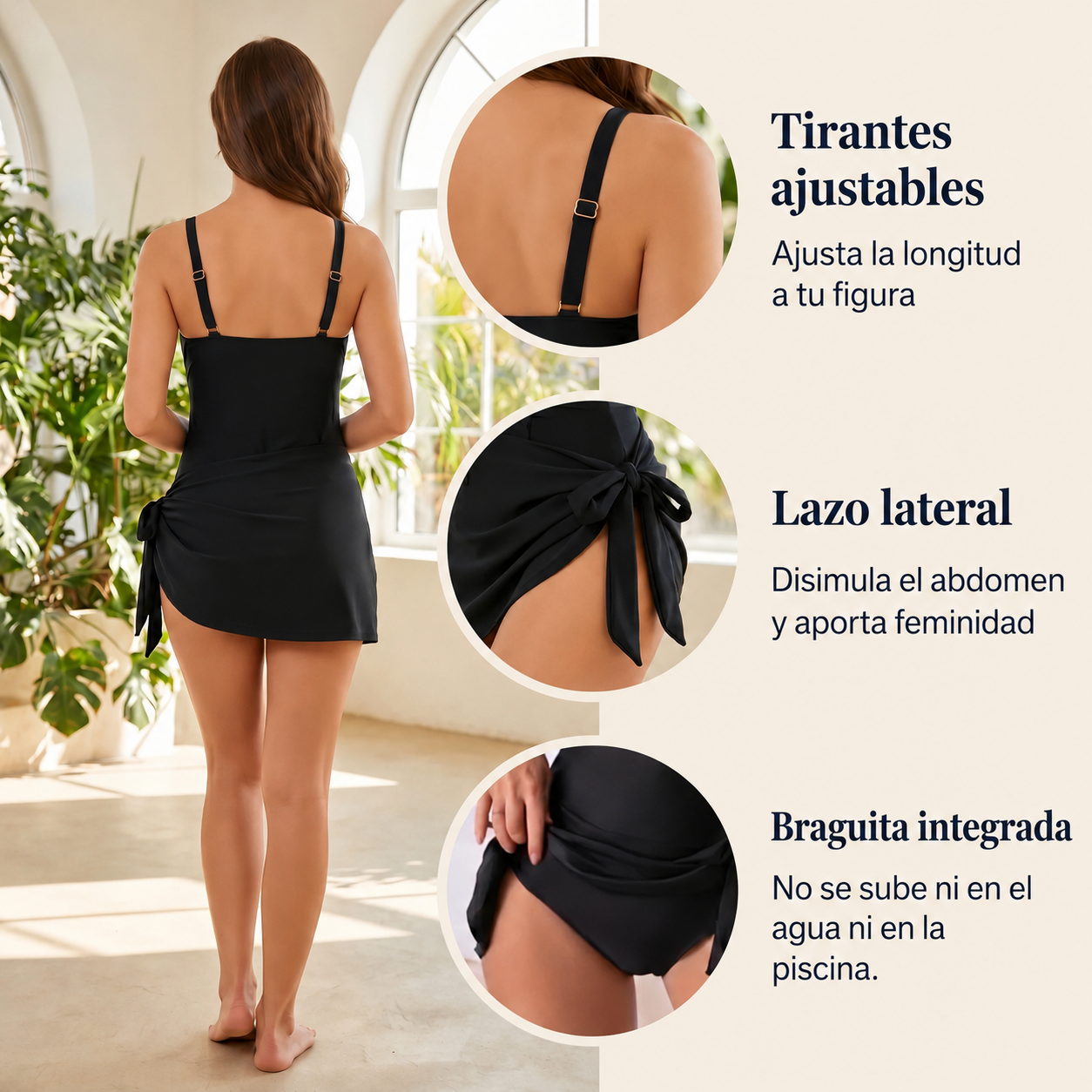 Bañador moldeador con nudo